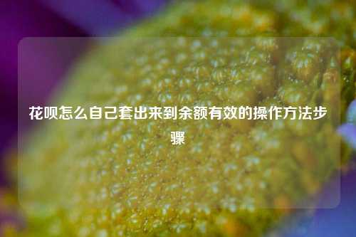 花呗怎么自己套出来到余额有效的操作方法步骤