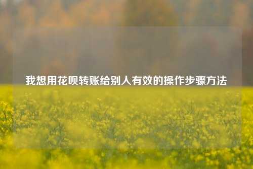 我想用花呗转账给别人有效的操作步骤方法