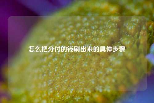 怎么把分付的钱刷出来的具体步骤